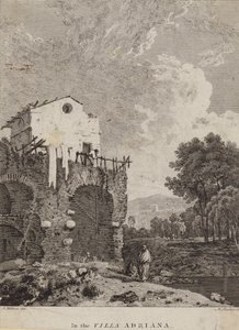 In de Villa Adriana, Italië door Michael 1743 1801 after Rooker